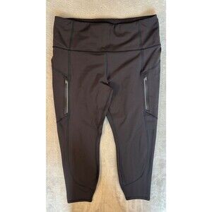 Athleta Rainier 7/8 Tight Black Women’s Medium Petite Zip Pocket Leggings